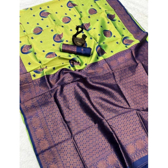Generic Women's Banarasi Silk Jacquard Work Saree With Unstitched Blouse 5.5Mtr (Lavender) Generic Women's Banarasi Silk Jacquard Work Saree With Unstitched Blouse 5.5Mtr (Lavender)