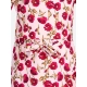 Generic Girl's Polyester Crepe Floral Bell Sleeve Dress (Red-Pink)