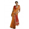 Generic Women's Silk_Blend Ethnic Ikat Pattern Saree With Unstitched Blouse 5.5Mtr (Mustard)