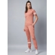 Generic Women's Cotton Striped Short Sleeve Tracksuit (Pink)