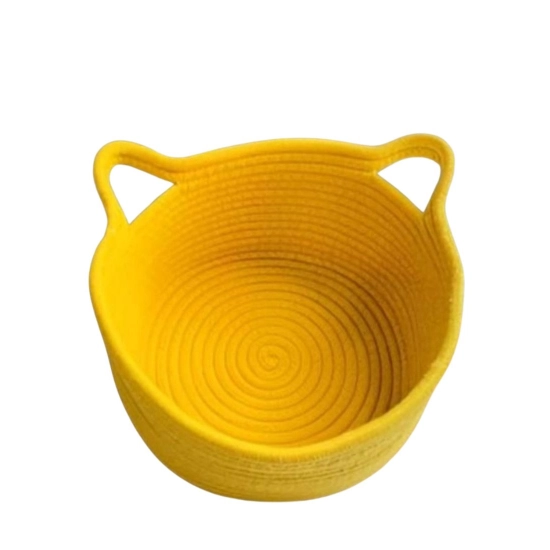 Generic Cotton Pack Of_1 Plain Cat Basket 9x5 Inch (Yellow) Generic Cotton Pack Of_1 Plain Cat Basket 9x5 Inch (Yellow)