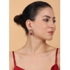 Generic Women's Brass Silver Plated Drop Earrings (Red)