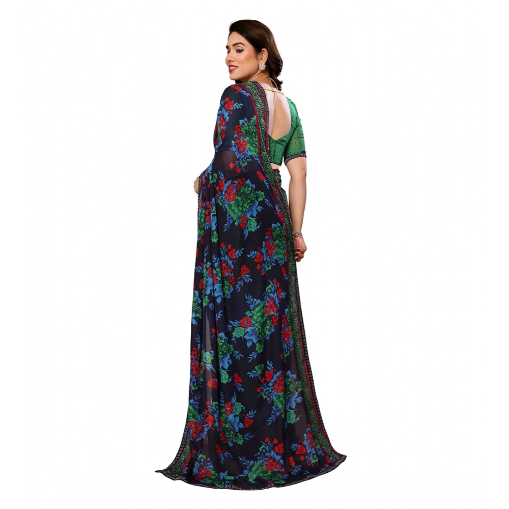 Generic Women's Georgette Printed Saree With Unstitched Blouse 5.5Mtr (Green) Generic Women's Georgette Printed Saree With Unstitched Blouse 5.5Mtr (Green)
