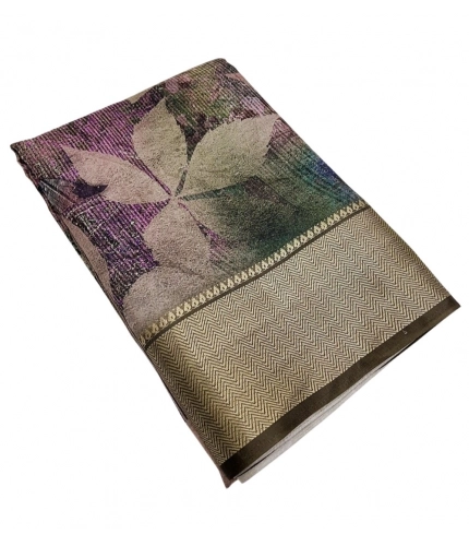 Generic Women's Cotton Silk Printed Saree With Unstitched Blouse 5.5Mtr (Multicolor)