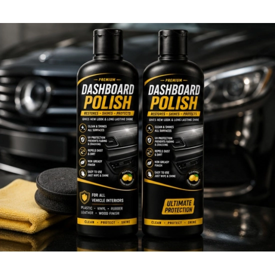 Generic Pack of 2 Dashboard Polish Liquid Flip Top Cap Bottles 100 ML