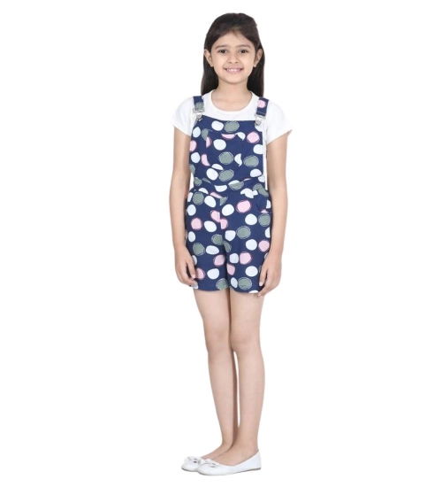 Generic Girl's Rayon Polka Sleeveless Jumpsuit (Blue-Pink) Generic Girl's Rayon Polka Sleeveless Jumpsuit (Blue-Pink)