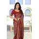 Generic Women's Cotton Silk Printed Saree With Unstitched Blouse 5.5Mtr (Maroon)