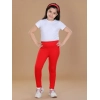 Generic Girl's Cotton Lycra Solid Elasticated Leggings (Red) Generic Girl's Cotton Lycra Solid Elasticated Leggings (Red)