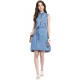 Generic Women's Denim Solid Sleeveless Dress (Blue) Generic Women's Denim Solid Sleeveless Dress (Blue)