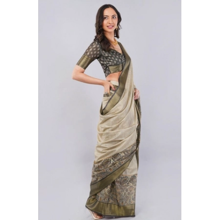 Generic Women's Polyester Printed Ready To Wear Saree With Unstitched Blouse 5.5 Mtr (Beige) Generic Women's Polyester Printed Ready To Wear Saree With Unstitched Blouse 5.5 Mtr (Beige)