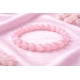 Generic Natural Crystal 8mm Rose Quartz Bracelet  (Light Pink)