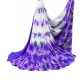 Generic Women's Georgette Floral Printed Saree With Unstitched Blouse 5.5Mtr (White-Purple)