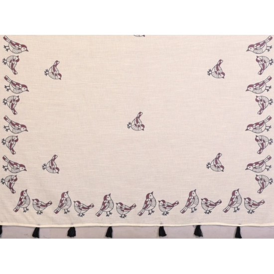 Generic Women's Linen Cotton Printed Saree With Unstitched Blouse 5.5Mtr (Off White) Generic Women's Linen Cotton Printed Saree With Unstitched Blouse 5.5Mtr (Off White)