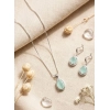 Generic Women's Brass Silver Plated Pendant Set (Turquoise)