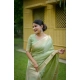 Generic Women's Faux_Banarasi Lining Pattern Saree With Unstitched Blouse 5.5Mtr (Light_Green) Generic Women's Faux_Banarasi Lining Pattern Saree With Unstitched Blouse 5.5Mtr (Light_Green)