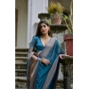 Generic Women's Silk_Blend Butti Pattern Saree With Unstitched Blouse 5.5Mtr (Teal)