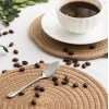Generic Cotton Dining Table Round Placemat Mats Set of 4 (Beige)