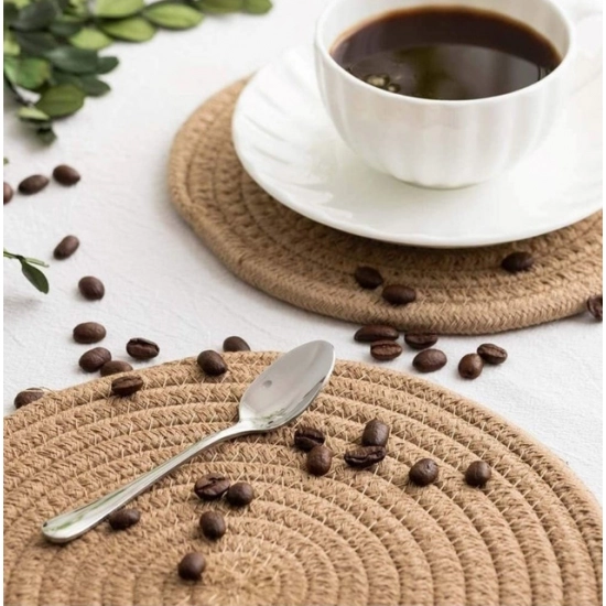 Generic Cotton Dining Table Round Placemat Mats Set of 4 (Beige) Generic Cotton Dining Table Round Placemat Mats Set of 4 (Beige)