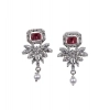 Generic Women's Brass Silver Plated Necklace set (Red)