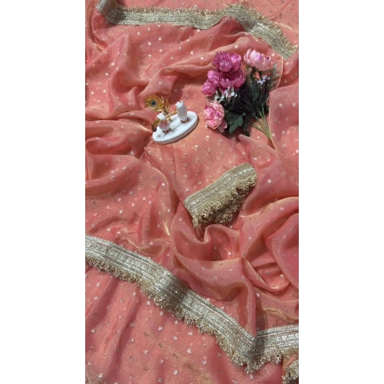 Generic Women's Silk Embellished Saree With Unstitched Blouse 5.5Mtr (Peach) Generic Women's Silk Embellished Saree With Unstitched Blouse 5.5Mtr (Peach)