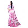 Generic Women's Georgette Floral Printed Saree With Unstitched Blouse 5.5Mtr (Pink)