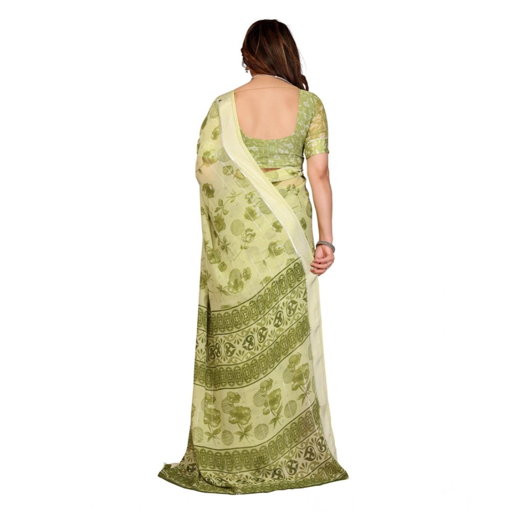 Generic Women's Georgette Printed Saree With Unstitched Blouse 5.5Mtr (Green) Generic Women's Georgette Printed Saree With Unstitched Blouse 5.5Mtr (Green)