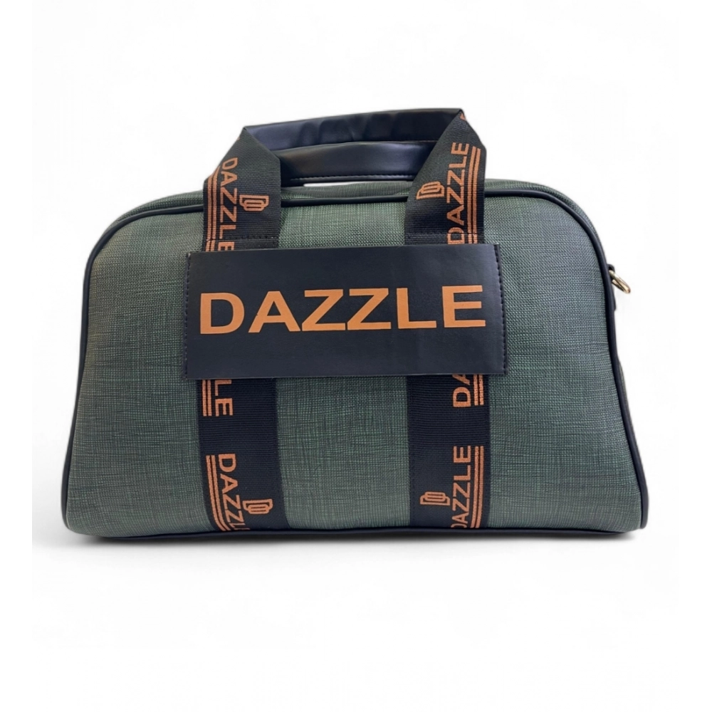 Generic Women's Polyurethane Textured Duffle Bag with Adjustable & Removable Strap (Dark Green)