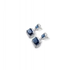 Generic Women's Brass Silver Plated Drop Earrings (Blue) Generic Women's Brass Silver Plated Drop Earrings (Blue)
