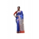 Generic Women's Faux_Tussar_Silk Printed Saree With Unstitched Blouse 5.5Mtr (Navy_Blue)