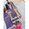 Generic Women's Silk Embroidered 3/4th Sleeve Round Kurti With Palazzo Pant and Dupatta Set (Purple) Generic Women's Silk Embroidered 3/4th Sleeve Round Kurti With Palazzo Pant and Dupatta Set (Purple)