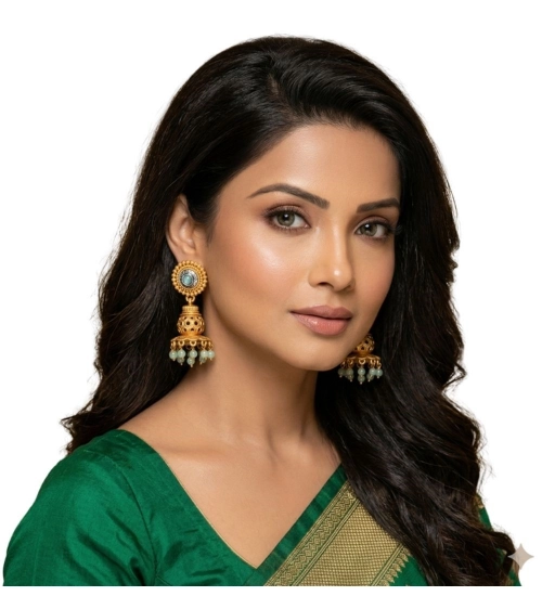Generic Women's Pack Of 2 Zinc Alloy Gold Plated Jhumka Earrings (Multicolor) Generic Women's Pack Of 2 Zinc Alloy Gold Plated Jhumka Earrings (Multicolor)