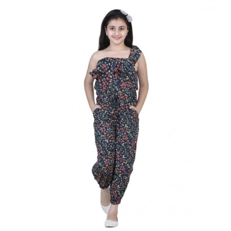 Generic Girl's Polyester Moss Floral Sleeveless Jumpsuit (Multicolor) Generic Girl's Polyester Moss Floral Sleeveless Jumpsuit (Multicolor)