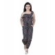 Generic Girl's Polyester Moss Floral Sleeveless Jumpsuit (Multicolor)