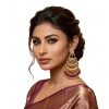 Generic Women's Zinc Alloy Gold Plated Chandbali Earrings (Multicolor)