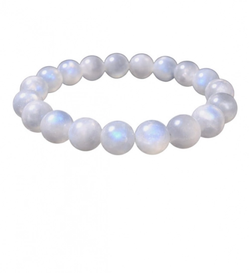 Generic Natural Crystal 8mm Moonstone Bracelet (White)