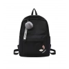Generic Unisex PU Leather Solid Medium Zipper Backpack (Black) Generic Unisex PU Leather Solid Medium Zipper Backpack (Black)