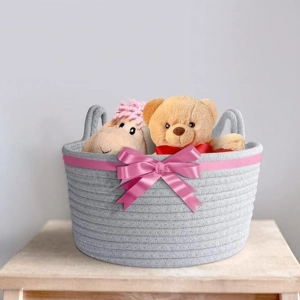 Generic Cotton Pack Of_1 Plain Cat Basket 9x5 Inch (Grey)