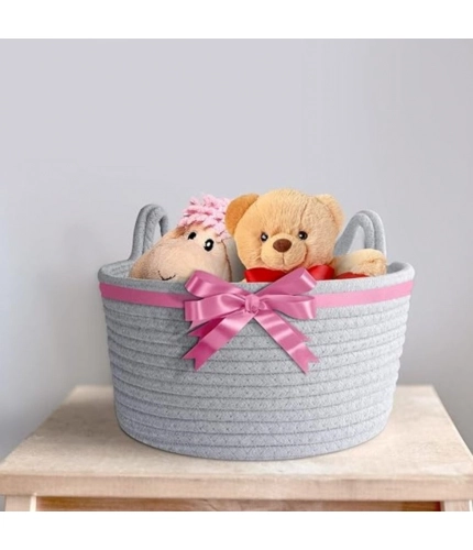 Generic Cotton Pack Of_1 Plain Cat Basket 9x5 Inch (Grey)