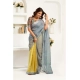 Generic Women's Linen Cotton Printed Ready To Wear Saree With Unstitched Blouse 5.5 Mtr (Grey)