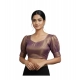 Generic Women's Erode Silk V Neck Padded Blouse (Purple, 38 Ready Size (Self-Alterable 36–40)