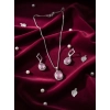 Generic Women's Brass Silver Plated Pendant Set (Pink) Generic Women's Brass Silver Plated Pendant Set (Pink)