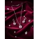Generic Women's Brass Silver Plated Pendant Set (Pink)