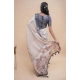 Generic Women's Polyester Printed Saree With Unstitched Blouse 5.5 Mtr (Off-White)
