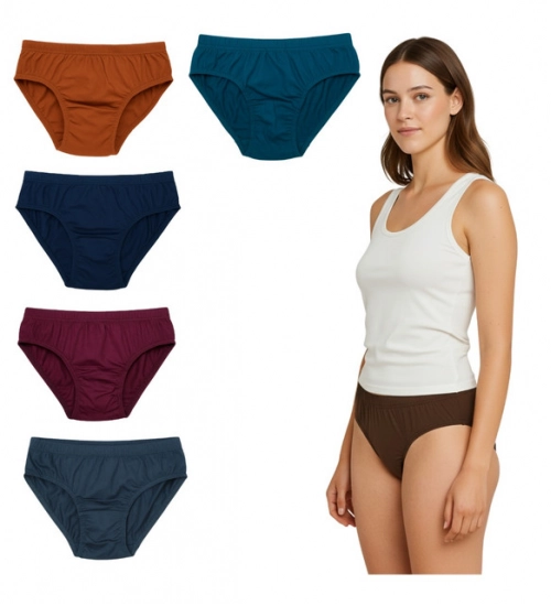 Generic Pack of_6 Women's Cotton Solid Hipster Panty (Multicolor)