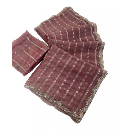 Generic Women's Slik Embellished Saree With Unstitched Blouse 5.5Mtr (Pink) Generic Women's Slik Embellished Saree With Unstitched Blouse 5.5Mtr (Pink)