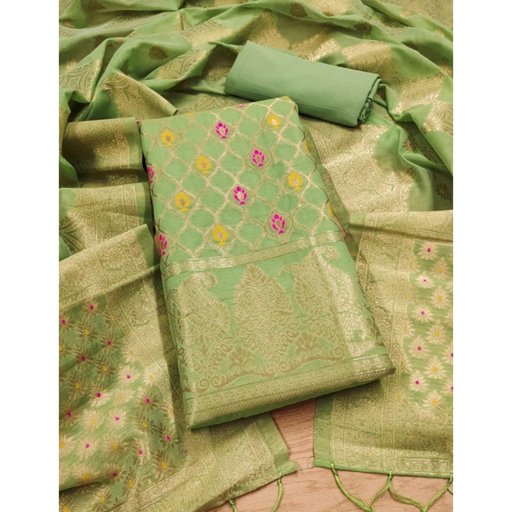 Generic Women's Banarasi Silk Printed Unstitched Salwar Suit Material With Dupatta (Pista, 3Mtrs) Generic Women's Banarasi Silk Printed Unstitched Salwar Suit Material With Dupatta (Pista, 3Mtrs)
