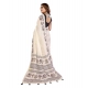 Generic Women's Linen Cotton Printed Saree With Unstitched Blouse 5.5Mtr (Off White)