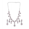 Generic Women's Brass Silver Plated Necklace set (Red)
