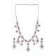 Generic Women's Brass Silver Plated Necklace set (Red)