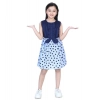 Generic Girl's Denim Polka Sleeveless Dress (Blue) Generic Girl's Denim Polka Sleeveless Dress (Blue)